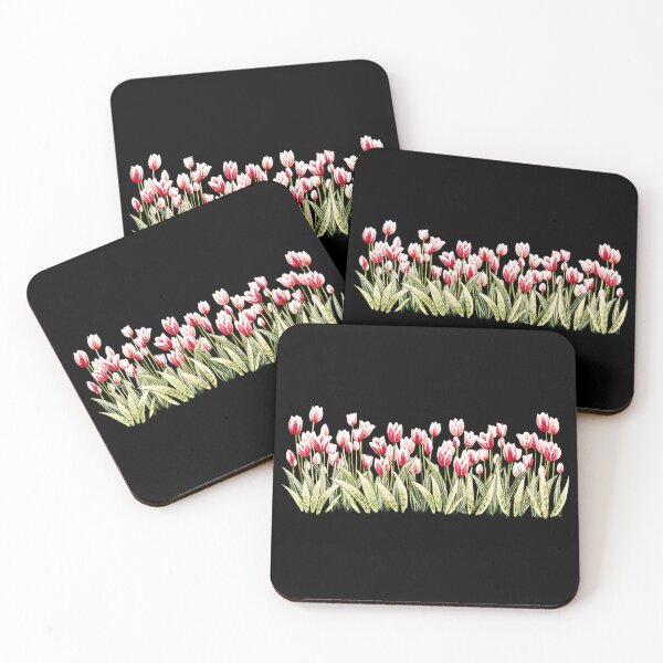 Aperçu de l'œuvre Tulipes pastel du jardin en rangée droite créée et vendue par Echo Aesthetics.