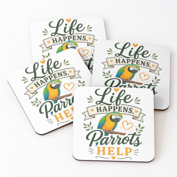 Item preview, Life Happens Parrots Help Cute Macaw Parrot Lover Gift designed and sold by INVITOARTE.