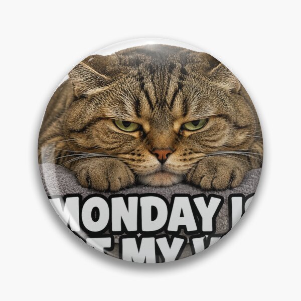 Item preview, Monday Is Not My Vibe Funny Grumpy Cat Meme designed and sold by MoodyMeows.