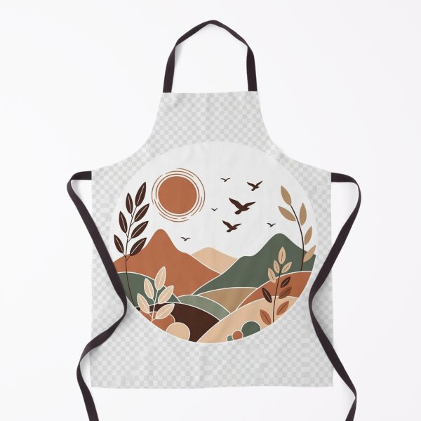 Item preview, Minimal Boho Mountain Landscape with Birds | Earth Tone Nature Illustration designed and sold by GalleryPeak.