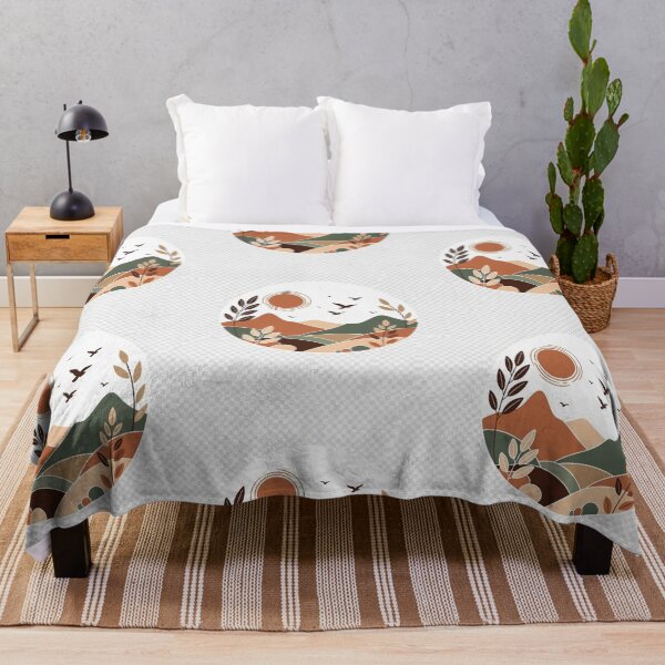 Item preview, Minimal Boho Mountain Landscape with Birds | Earth Tone Nature Illustration designed and sold by GalleryPeak.