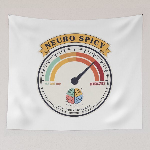 Item preview, Neuro Spicy Maximum Overload Meter – Funny ADHD Neurodivergent Brain Gauge Design designed and sold by ArcticFoxStudio.