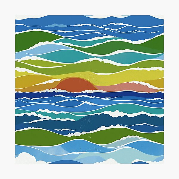 Item preview, Sunset Rainbow Waves designed and sold by Artlizzard.