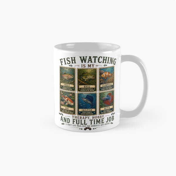 Item preview, Funny Fish Watching Therapy Vintage Fish Lover Field Guide designed and sold by AnnDesignStudio.