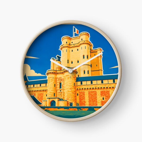 Item preview, Vincennes Castle Keep & French Flag – Vintage Paris Travel Poster designed and sold by White-Camel.