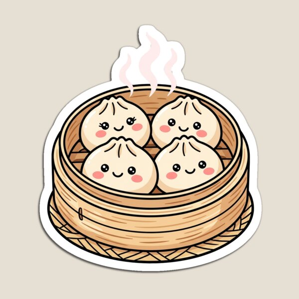 Item preview, Cute Kawaii Dumplings Bamboo Steamer Dim Sum Bao Buns Asian Food Design designed and sold by ASfindsStore.