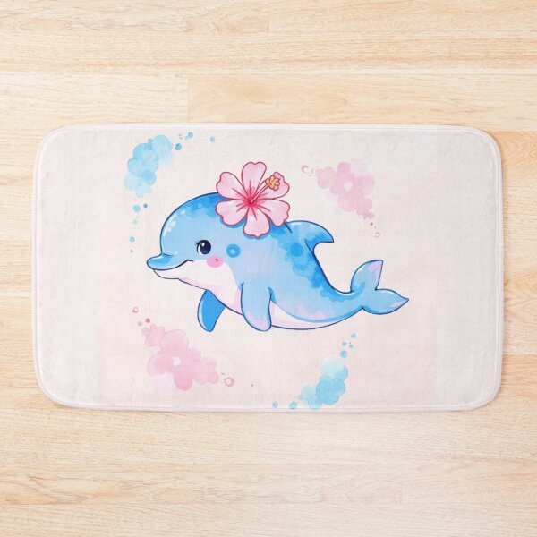 Item preview, Tropical Dolphin – Cute Kawaii Hibiscus Ocean Design designed and sold by DariaCraft.