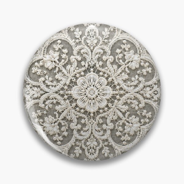 Item preview, Vintage Cream Floral Lace Embroidery Pattern designed and sold by Owcomm.