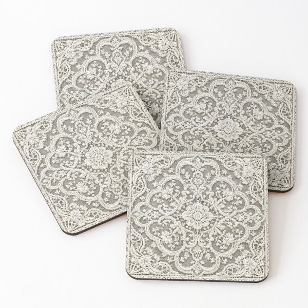 Item preview, Vintage Cream Floral Lace Embroidery Pattern designed and sold by Owcomm.