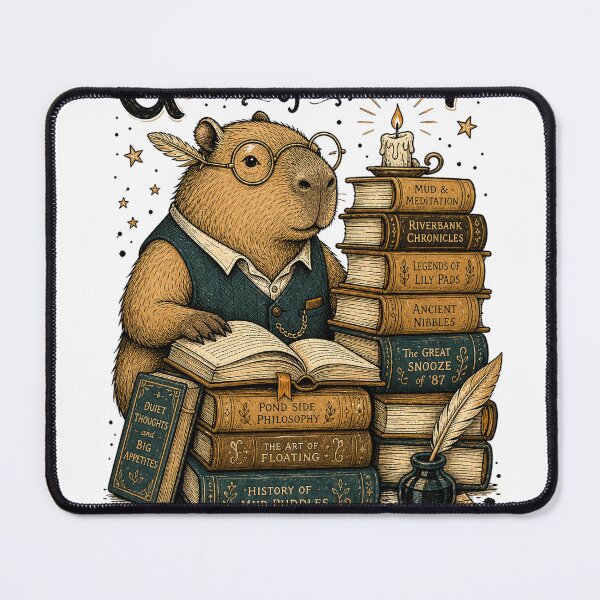 Item preview, Capybara Book Lover Dark Academia Enthusiast designed and sold by VisualArtsOasis.