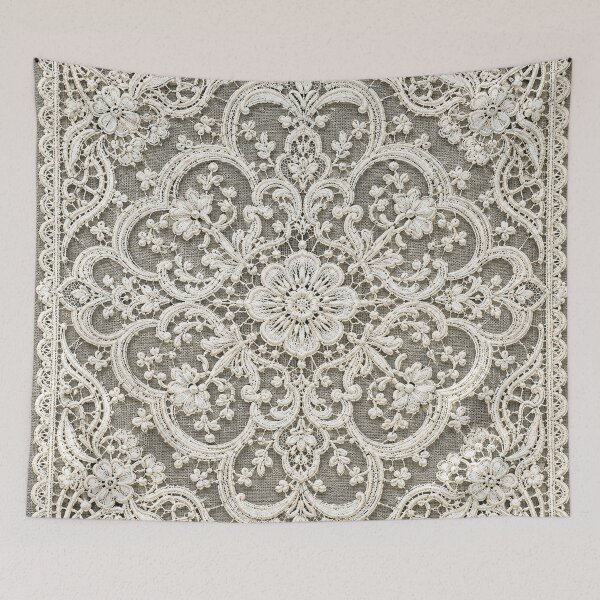 Item preview, Vintage Cream Floral Lace Embroidery Pattern designed and sold by Owcomm.