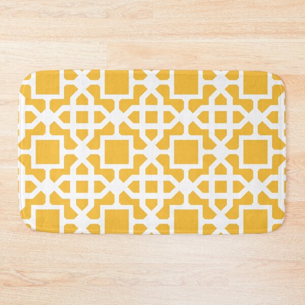 Item preview, Mid-Century Modern Yellow Mustard Geometric Pattern On White designed and sold by DEC02.