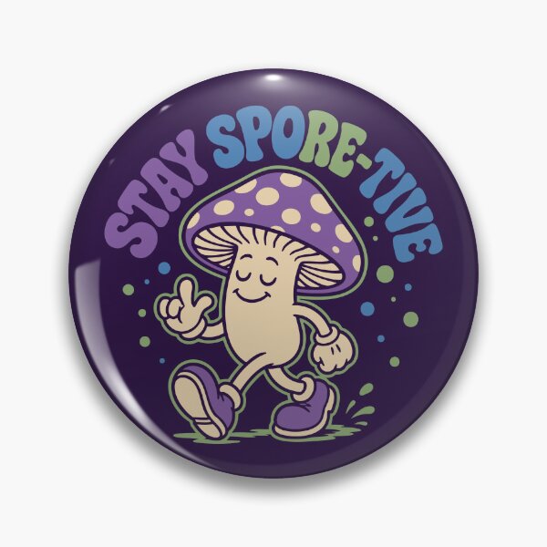 Item preview, Stay Spore-Tive purple Retro Mushroom designed and sold by CamaleonDesigns.