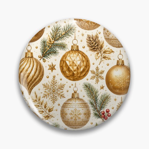 Item preview, Elegant Golden Christmas Ornaments Seamless Pattern designed and sold by Owcomm.