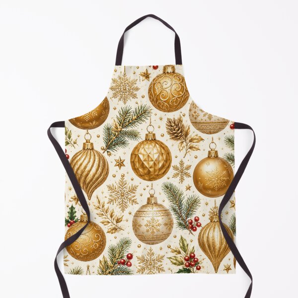 Item preview, Elegant Golden Christmas Ornaments Seamless Pattern designed and sold by Owcomm.