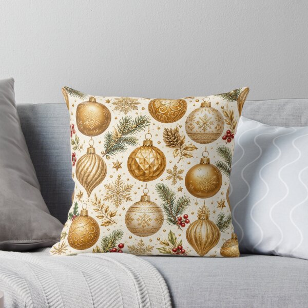Item preview, Elegant Golden Christmas Ornaments Seamless Pattern designed and sold by Owcomm.