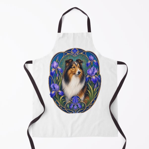 Item preview, Sheltie Dog Art Nouveau Iris Floral Design designed and sold by AntiqueImages.