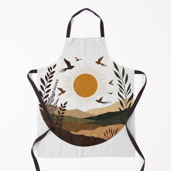 Item preview, Boho Sunset Landscape with Flying Birds | Rustic Earth Tone Nature Illustration designed and sold by GalleryPeak.