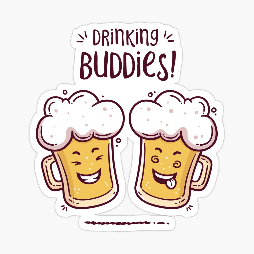 Drinking buddies cut out high quality Royalty Free Vector