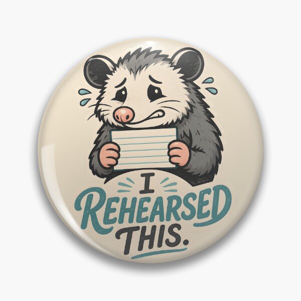 Item preview, I Rehearsed This Social Anxiety Possum Cue Card Funny Relatable Quote Sticker Design designed and sold by  Artistry in Motion by MADsrecreation.
