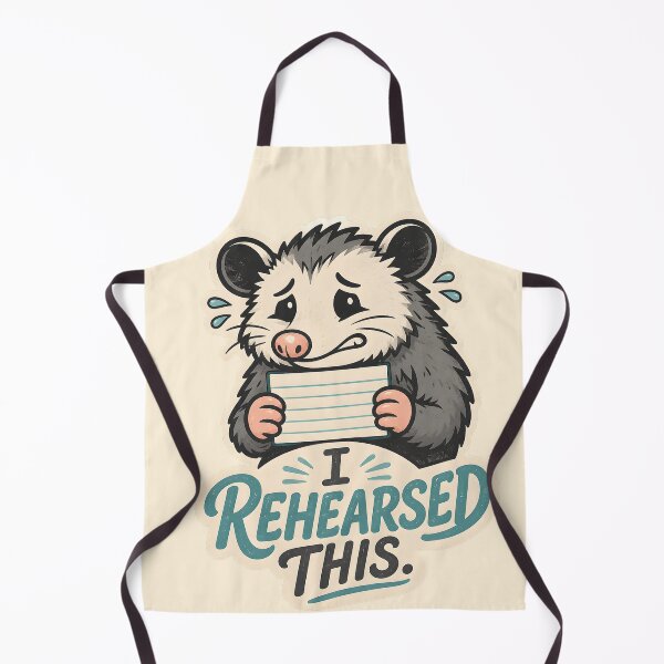 Item preview, I Rehearsed This Social Anxiety Possum Cue Card Funny Relatable Quote Sticker Design designed and sold by Artistry in Motion by MADsrecreation.