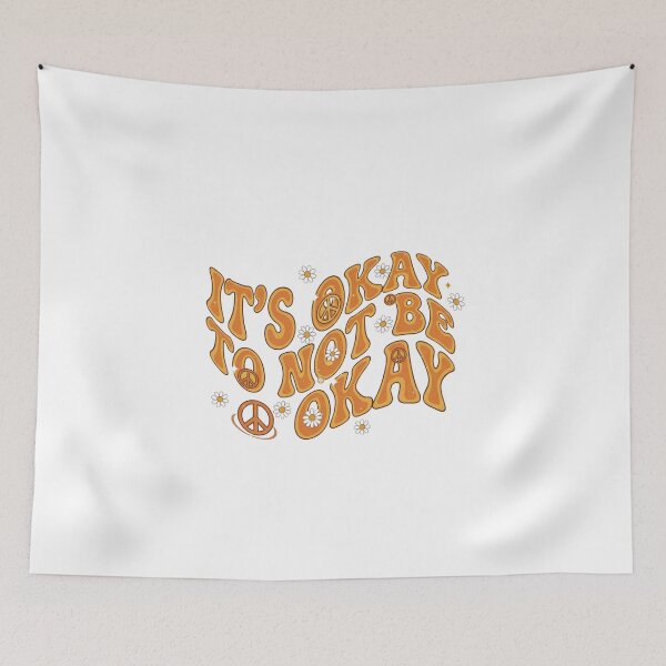 Item preview, Its Okay to Not Be Okay retro 70s groovy mental health gift designed and sold by language-des.