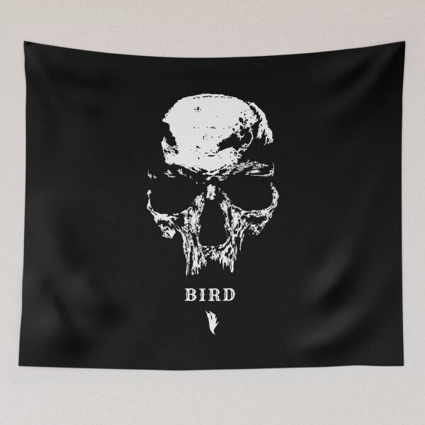 Item preview, BIRD Original Distressed White Skull Logo T-Shirt designed and sold by shopBird.
