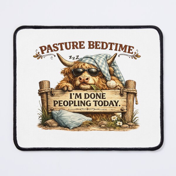 Item preview, Pasture Bedtime Highland Cow designed and sold by HippyRikky.