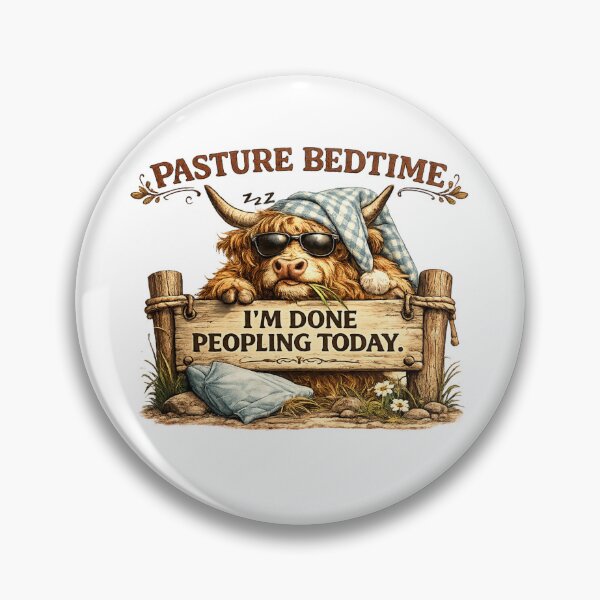 Item preview, Pasture Bedtime Highland Cow designed and sold by HippyRikky.