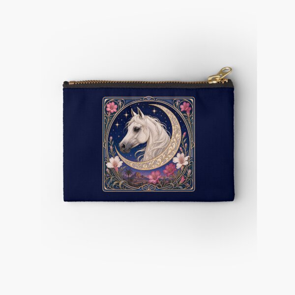 Item preview, Mystical White Arabian Horse Crescent Moon Art Nouveau designed and sold by AntiqueImages.