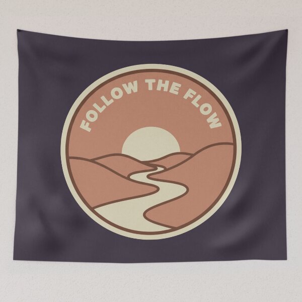 Item preview, Minimalist Follow The Flow Retro Terracotta Sunset designed and sold by Nikola Dio.