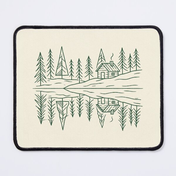 Item preview, Minimalist Cabin Reflection Shirt | Pine Trees Lake Reflection Line Art designed and sold by DmaarGroup.