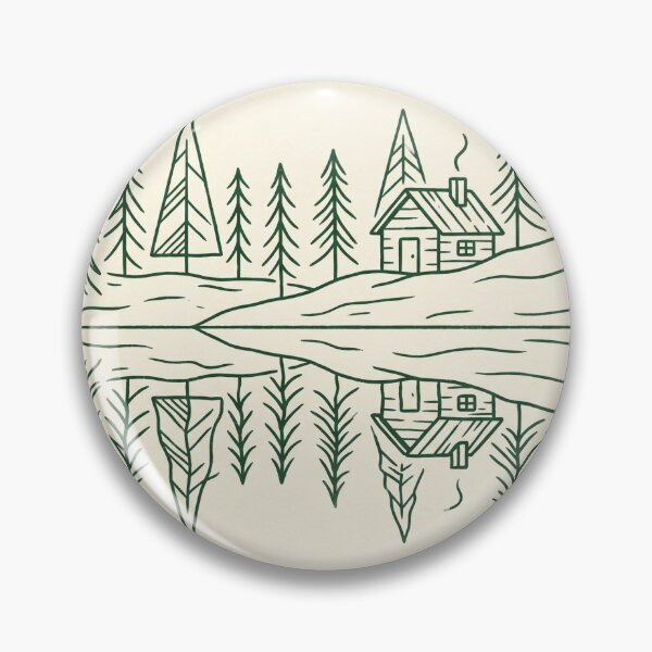 Item preview, Minimalist Cabin Reflection Shirt | Pine Trees Lake Reflection Line Art designed and sold by DmaarGroup.