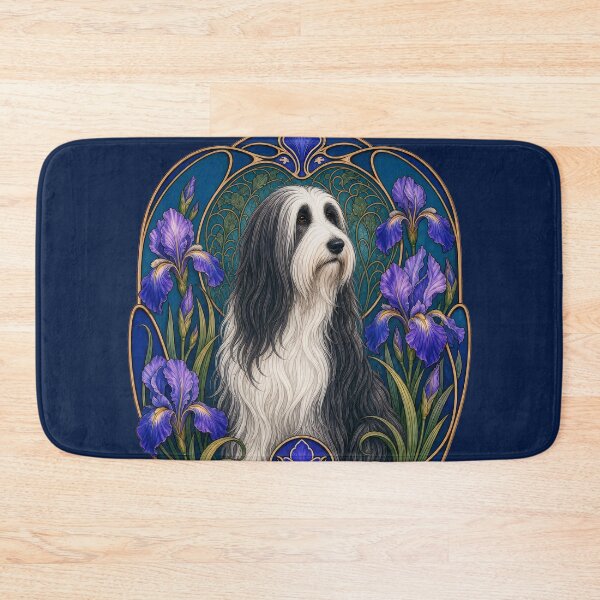 Item preview, Bearded Collie Dog Art Nouveau Iris Design designed and sold by AntiqueImages.