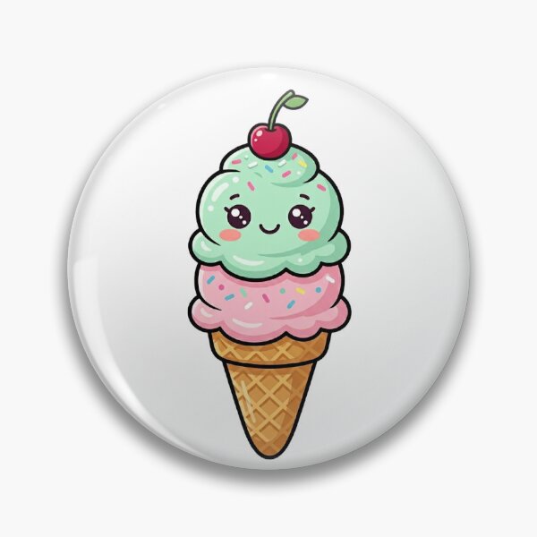 Item preview, Cute Kawaii Ice Cream Cone Cherry Sprinkles Mint Pink Pastel Sweet Design designed and sold by ASfindsStore.