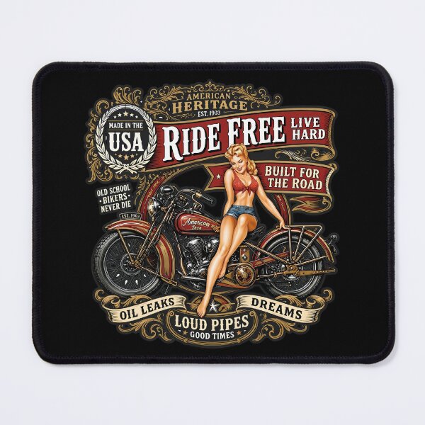 Item preview, Ride Free Live Hard Vintage American Biker Heritage designed and sold by DeimosArtIntl.