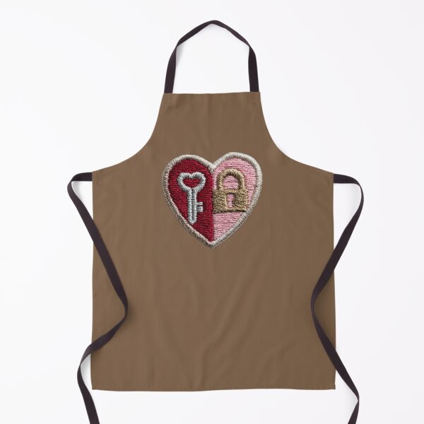 Item preview, Heart Lock and Key Embroidery Patch designed and sold by MegaNovaArt.