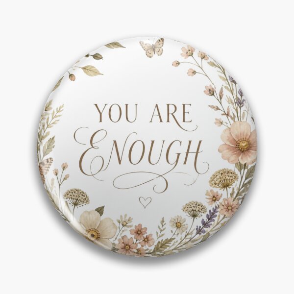 Item preview, You Are Enough floral wreath cottagecore self love gift designed and sold by language-des.