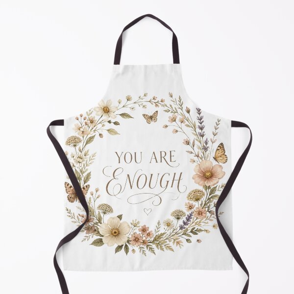 Item preview, You Are Enough floral wreath cottagecore self love gift designed and sold by language-des.