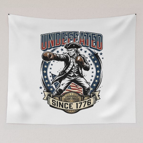 Item preview, Undefeated Since 1776 Funny Patriotic American Pride Retro Design designed and sold by get55shirt.