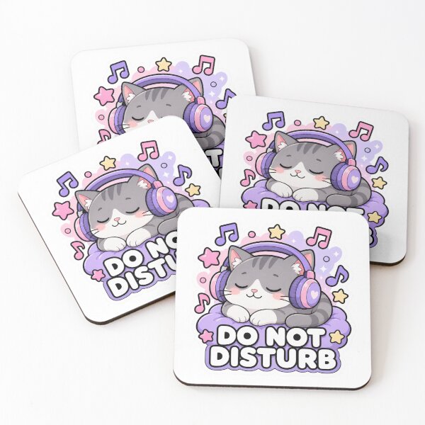 Item preview, Do Not Disturb Cute Kawaii Cat Headphones Lofi designed and sold by MoodyMeows.