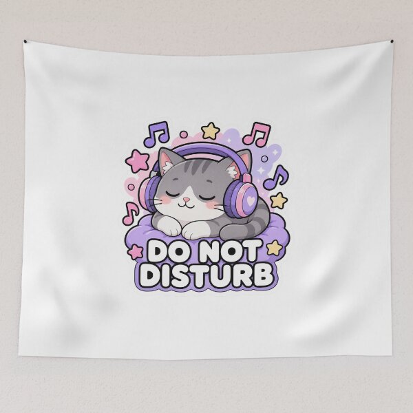 Item preview, Do Not Disturb Cute Kawaii Cat Headphones Lofi designed and sold by MoodyMeows.