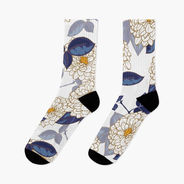 Item preview, Navy Blue and Gold Botanical Art | Chic Chinoiserie Floral Pattern designed and sold by abdallatigle.