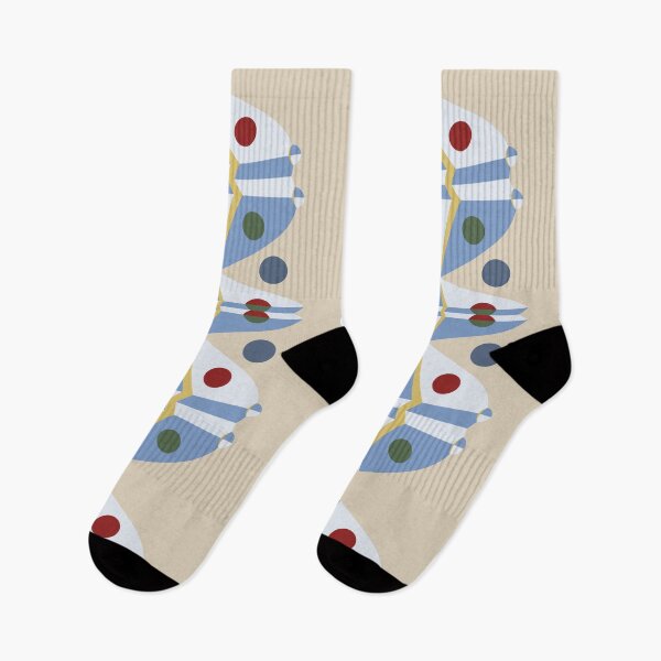 Item preview, Scandinavian Geometric Folk Pattern in Blue and Cream designed and sold by ccitypictures.