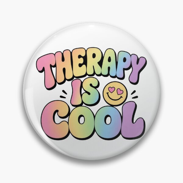 Item preview, Therapy Is Cool retro 90s bubble letters mental health gift designed and sold by language-des.