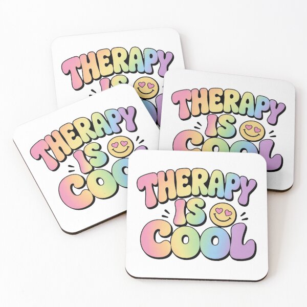 Item preview, Therapy Is Cool retro 90s bubble letters mental health gift designed and sold by language-des.