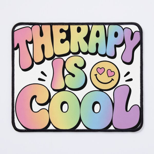 Item preview, Therapy Is Cool retro 90s bubble letters mental health gift designed and sold by language-des.