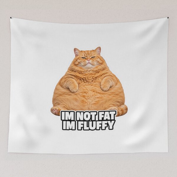 Item preview, Im Not Fat Im Fluffy Funny Chonky Cat Meme designed and sold by MoodyMeows.