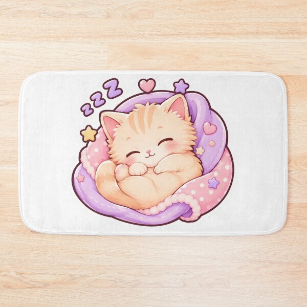 Item preview, Cute Sleepy Kitten Kawaii Cat Sticker Adorable designed and sold by MoodyMeows.