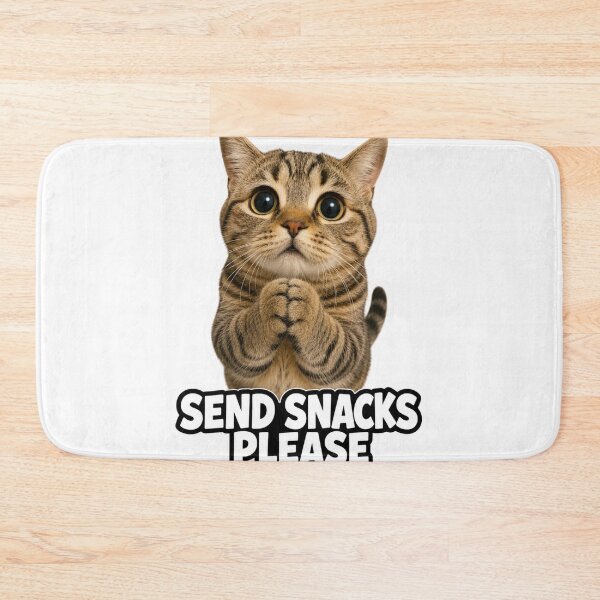 Item preview, Send Snacks Please Funny Cute Begging Cat Meme designed and sold by MoodyMeows.